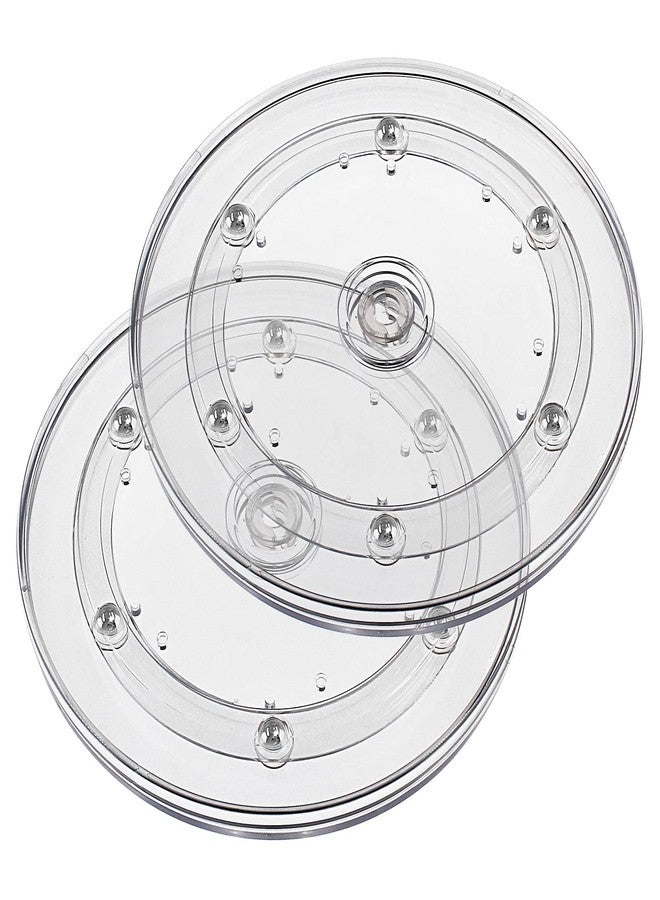 Jersvimc Jersvims 2Pcs 4 Inch Acrylic Turntable Platter, Transparent Turntable Organizer Round Rotating Plate for Kitchen Pantry Cabinet Desk Rack Spice Cake Cookie Decorating - Image 1